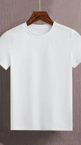 Plain White T-Shirt for Men – Soft Cloth Round Neck Basic Tee